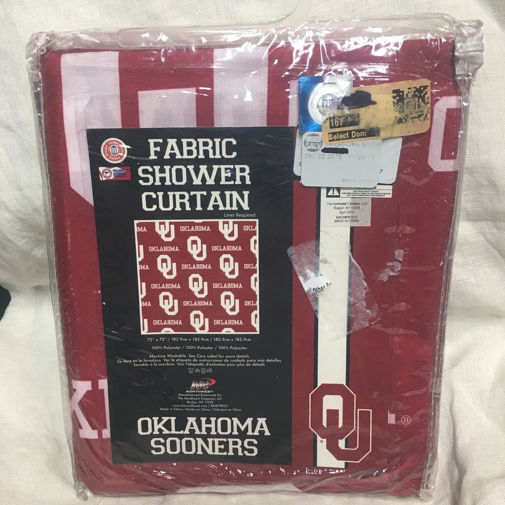 Oklahoma Sooners Fabric Shower Curtain (No Liner) - Picture 2 of 9